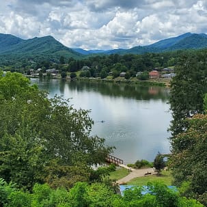 Scenic Lake Junaluska just a short drive from High Hopes cabin in Maggie Valley, NC