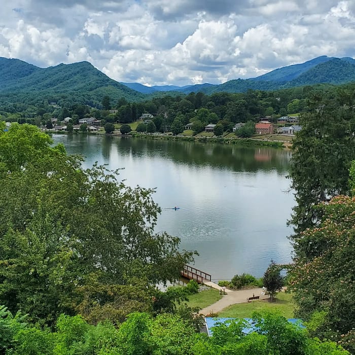 Scenic Lake Junaluska just a short drive from High Hopes cabin in Maggie Valley, NC