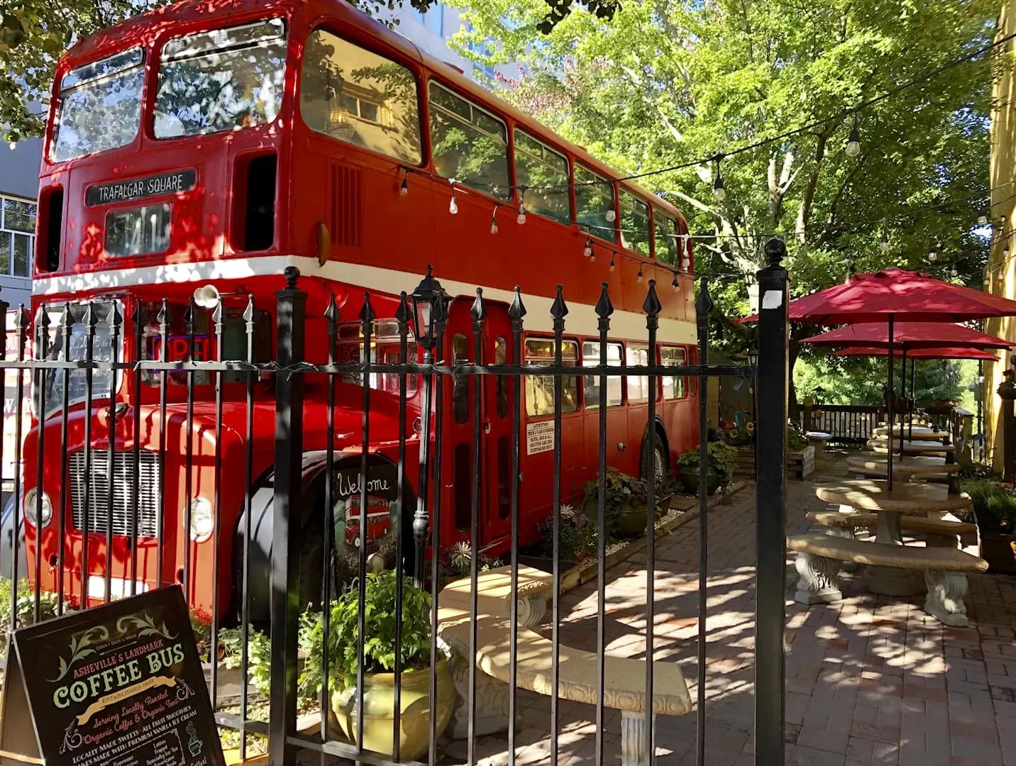 Famous Double D coffee bus in Ashville NC just a short drive from High Hopes cabin rental in Maggie Valley NC
