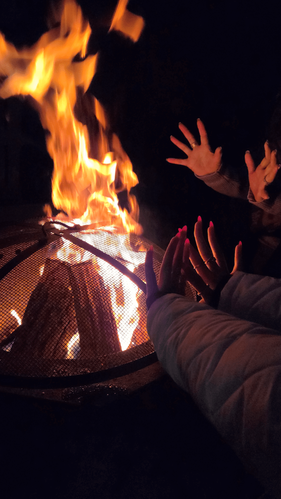 Warmth of Firepit at High Hopes cabin in Maggie Valley, NC